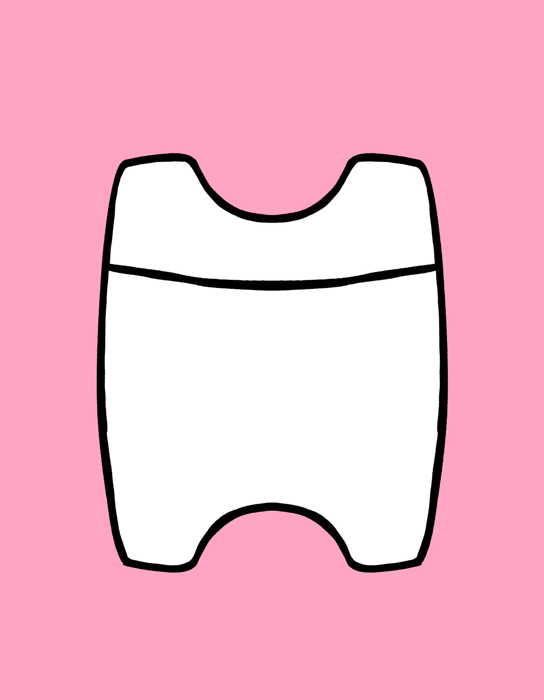 Illustration of a white, stylized object resembling a seat or cushion against a pink background, ideal for showcasing modern design or furniture concepts.