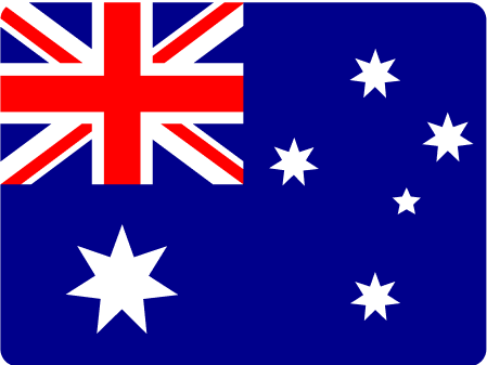 Australian flag featuring the Union Jack and five white stars on a blue background, symbolizing Australia's heritage and federation.