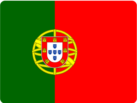 Flag of Portugal featuring a green and red color scheme with the national coat of arms at the center, symbolizing the country's rich history and heritage.