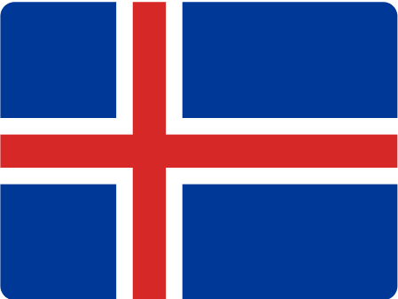 Icelandic flag featuring a blue field with a white cross outlined in red, symbolizing Iceland's national identity and heritage.